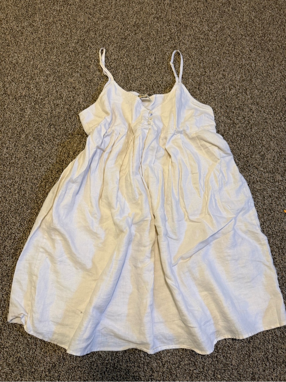 Girls' White Spaghetti-Strap Sundress